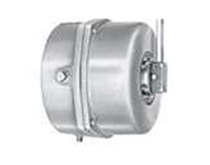 A silver, cylindrical industrial device with a mounting bracket and a small lever or rod attached on the right side, shown against a white background.